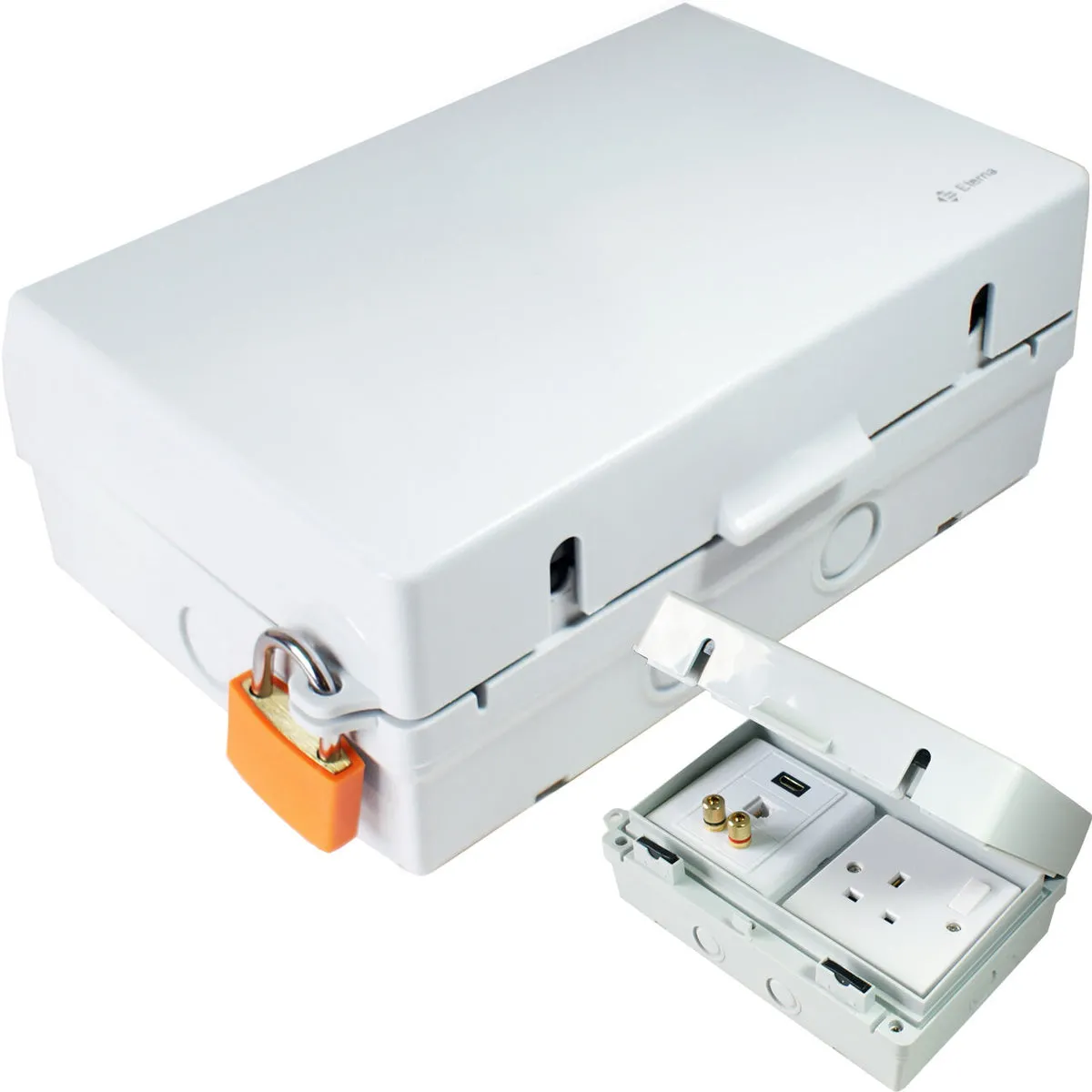 Dual Double Waterproof Outdoor External Back Box TV Module Gang Wall Plate IP65