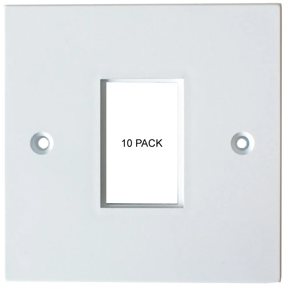 10 PACK 1x Single Gang Module Modular Frame 25 x 38mm LJ6C Wall Face Plate Cable