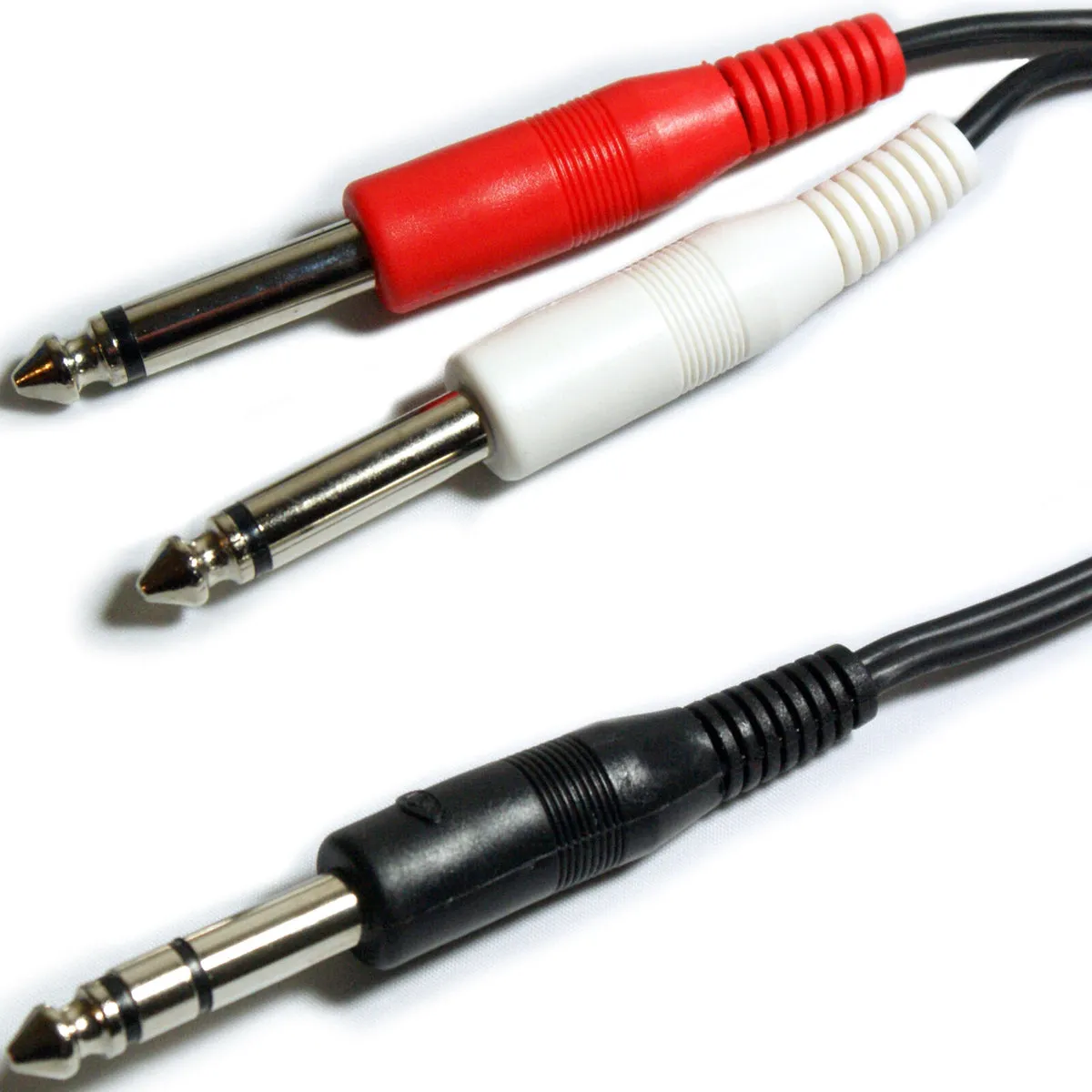 6m 6.35mm Stereo Plug to 2x Ã‚Â¼" Mono Male Jack Cable Microphone Y Splitter Lead