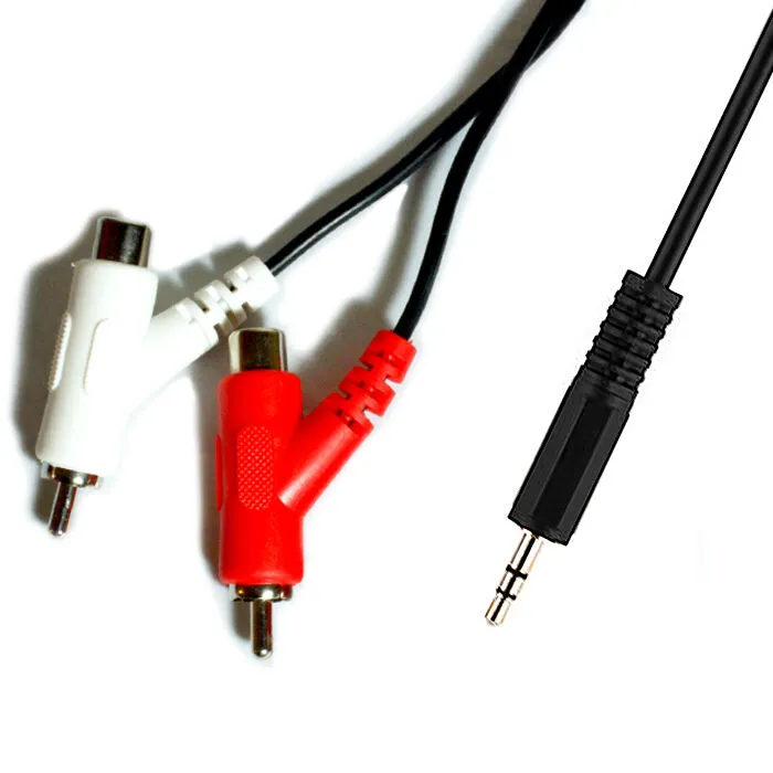 3m 3.5mm Male to 2 RCA PHONO Stackable Combiner Male Cable Lead SPARE SOCKET