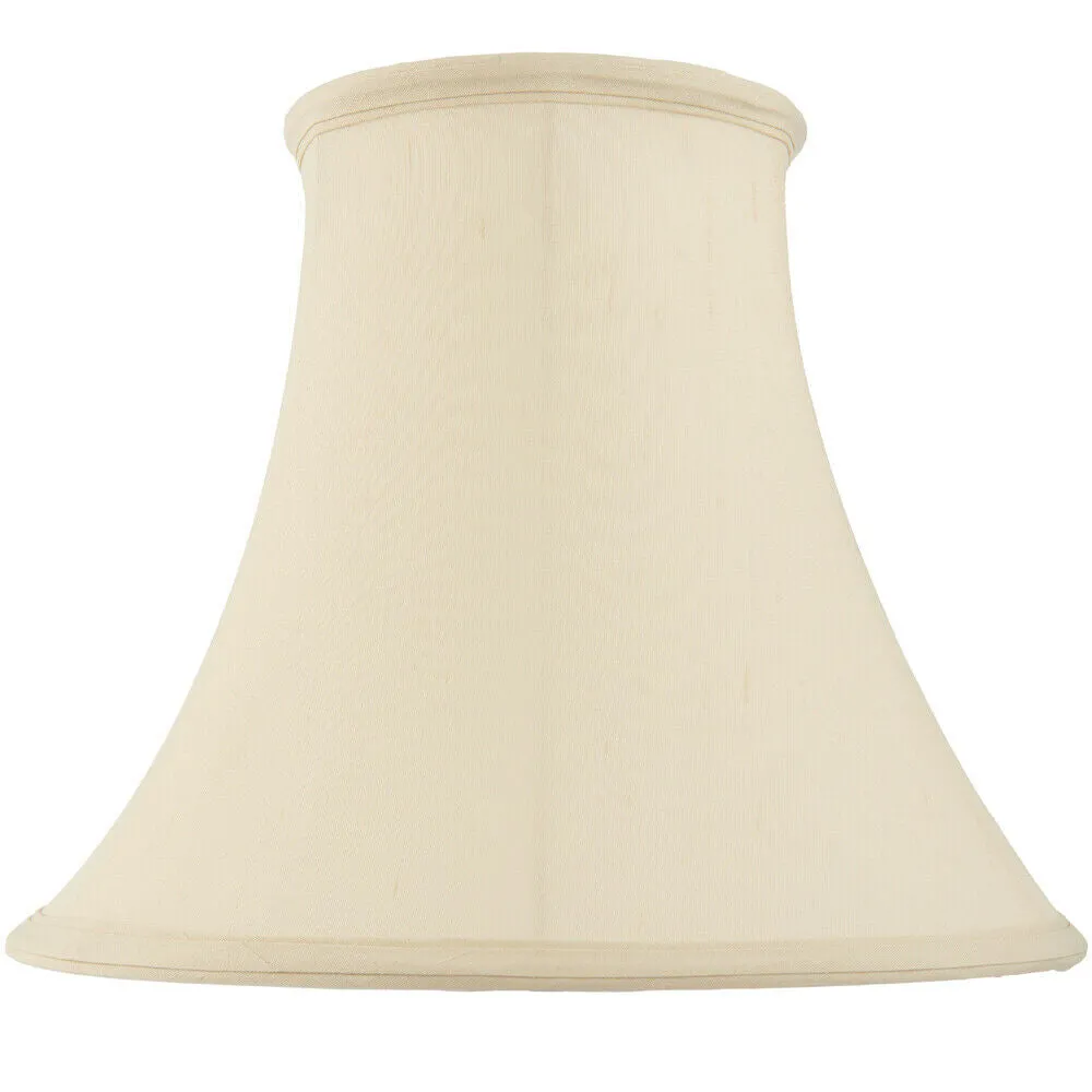 14" Round Bell Handmade Lamp Shade Cream Fabric Classic Table Light Bulb Cover