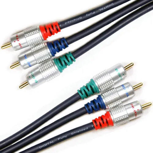 2M HD Component Video Cable Quality Gold Male to Male Lead RGB YPbPr