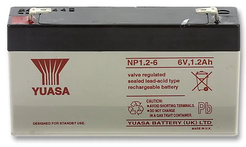 YUASA NP Series 6V 1.2Ah Sealed Lead Acid Battery