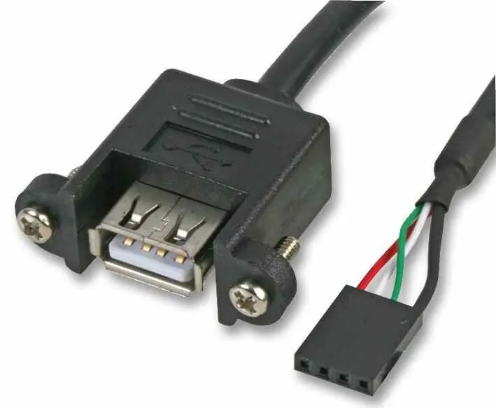 AKASA Panel Mount USB Female to 4-Pin Header Lead, 600mm