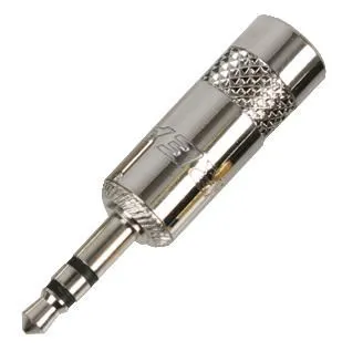 REAN 3-Pole 3.5mm Metal Jack Plug with Crimp Strain Relief