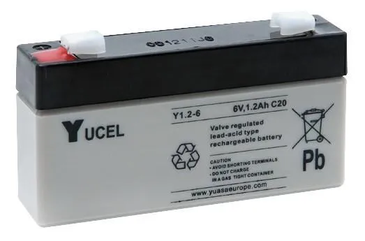 YUASA Yucel 6V 1.2Ah Sealed Lead Acid Battery