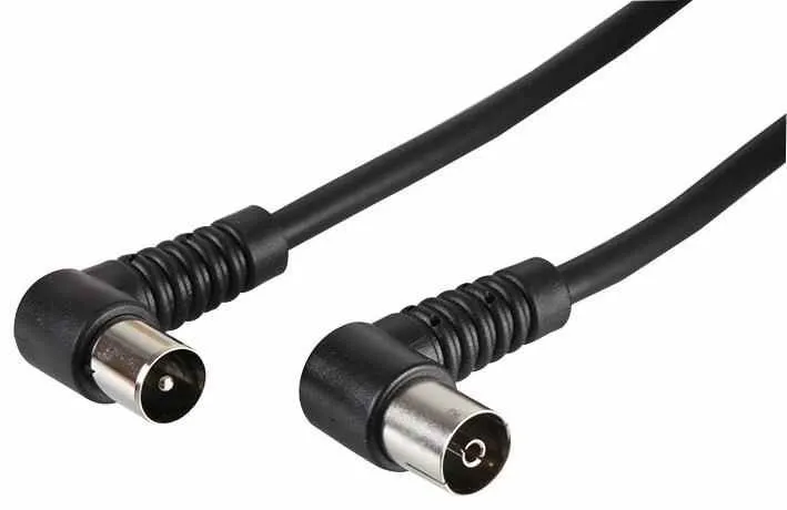 PRO SIGNAL 90° Coaxial TV Aerial Lead, 2m Black