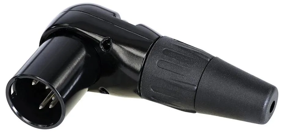 REAN RC5MR Series 90° 5-Pole XLR Plug, Gold Plated, Zinc