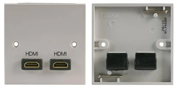 PRO SIGNAL 1-Gang AV Wallplate with 2x HDMI Female Connectors