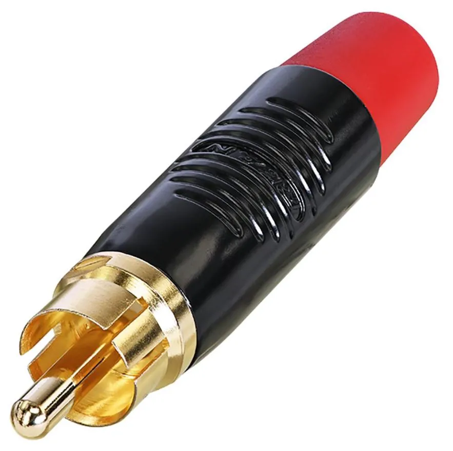REAN RCA Phono Plug, Black, Red, Gold Plated Contacts