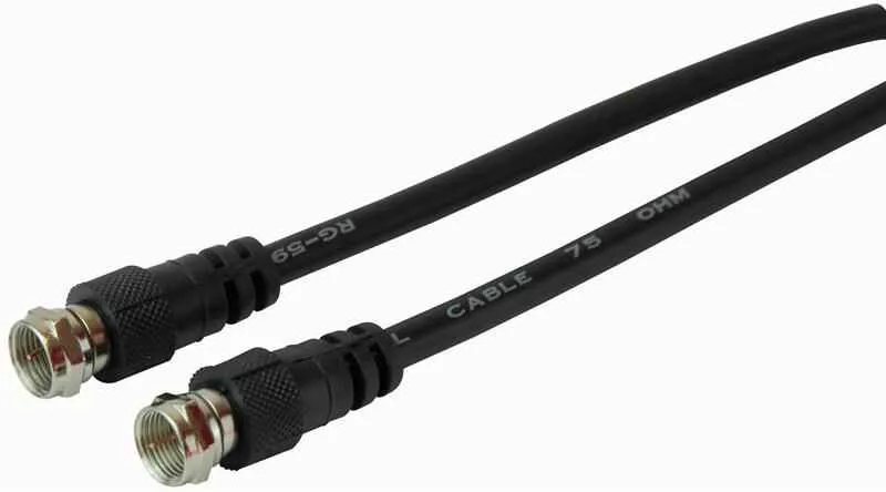 Pro Signal F Plug to F Plug Lead, RG59 Coaxial Cable, 0.5m Black