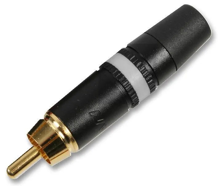 REAN White Phono Plug with Gold-Plated Contacts