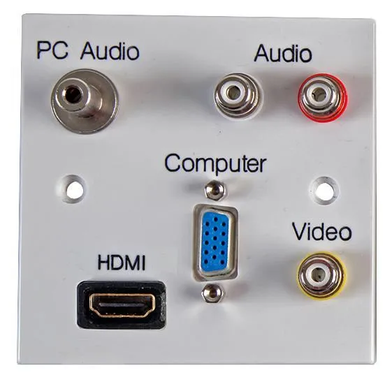 PRO SIGNAL 1-Gang Wall Plate with HDMI, VGA, RCA & 3.5mm Jacks