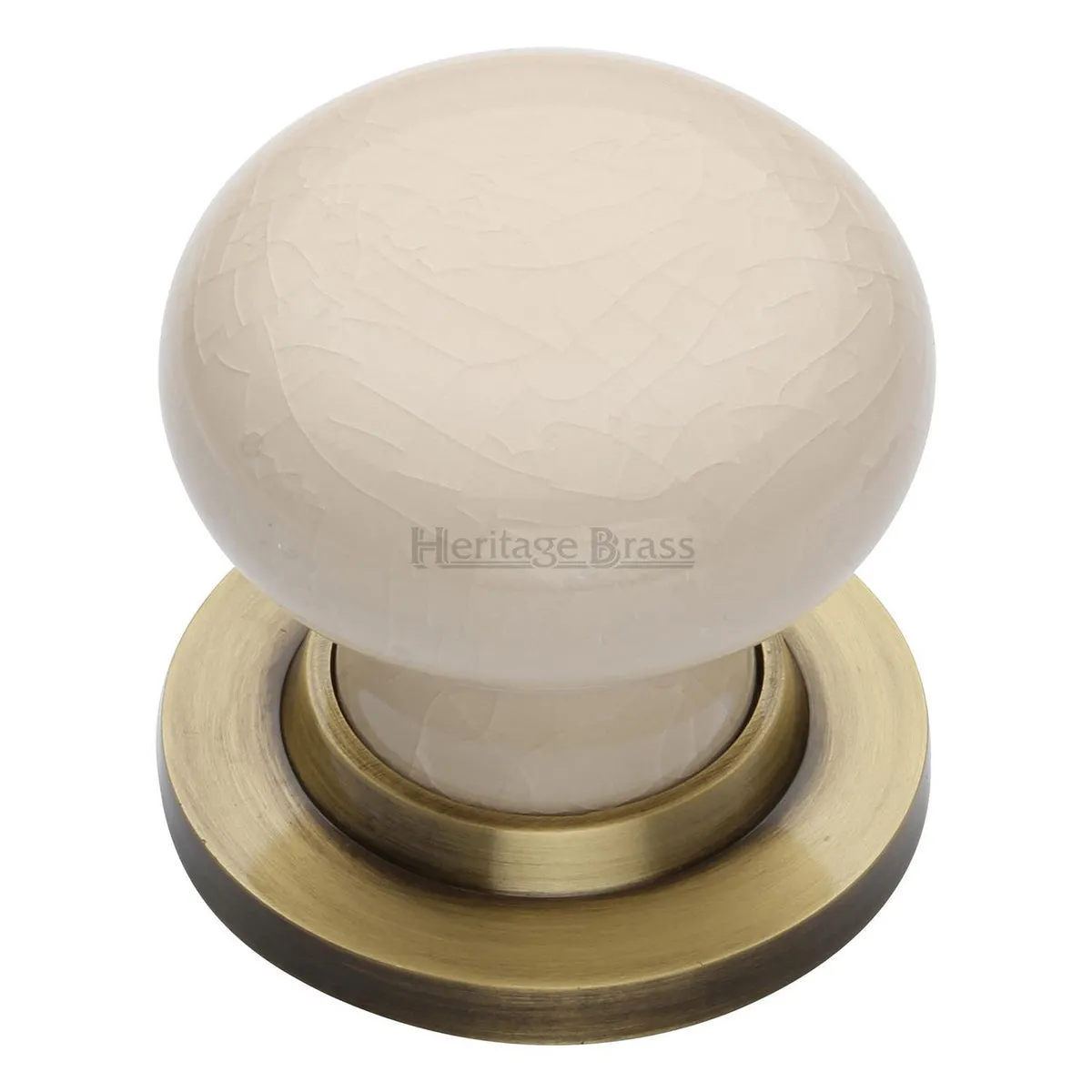 Cream Crackle Door Knob