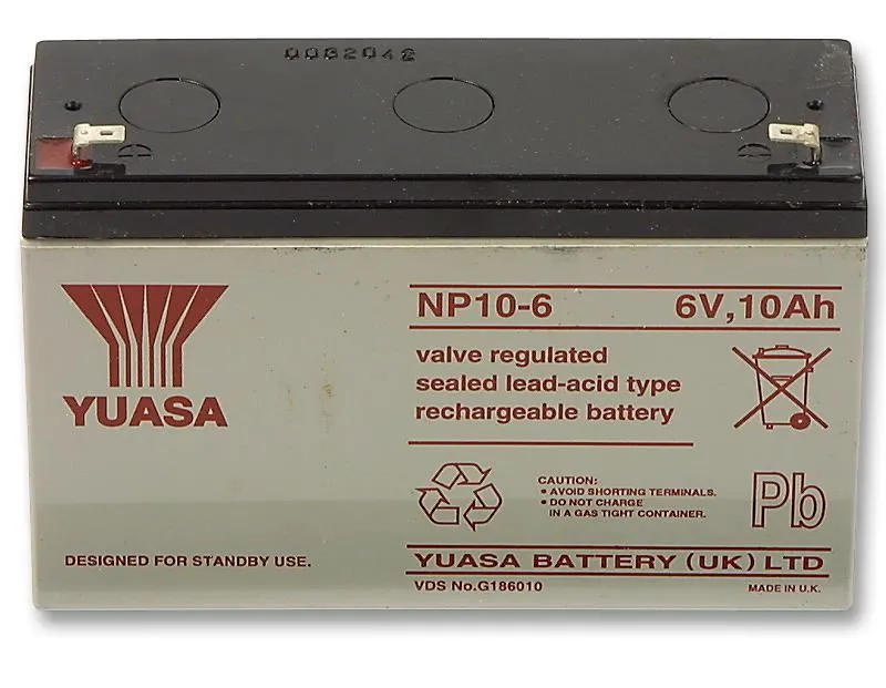 YUASA NP Series 6V 10Ah Sealed Lead Acid Battery