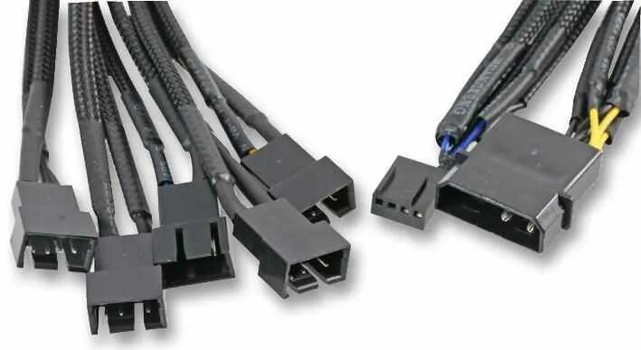 AKASA 5x PWM Fan Power Splitter Lead, 45cm Braided Cable