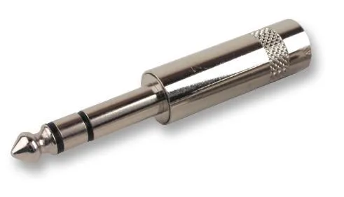 REAN 6.35mm (1/4”) Stereo Jack Plug, Nickel Plated Contacts