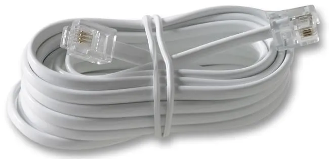 Pro Signal RJ11 Male to Male Broadband Cable, 3m, White