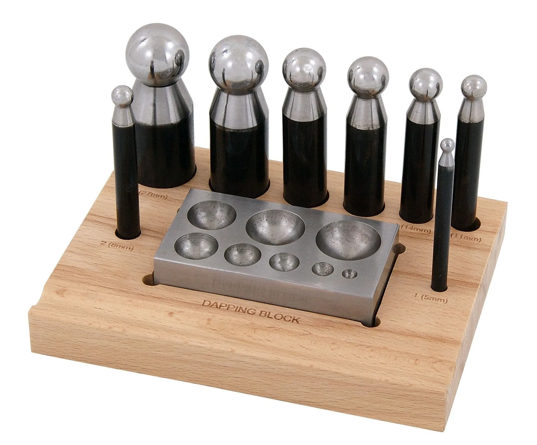 9 Piece Steel Doming Block And Punch Set Dapping Craft Metal Shaping Tool Kit