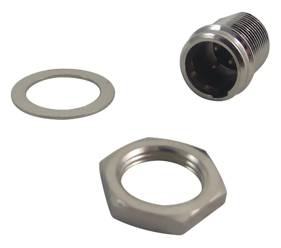 REAN Mini-XLR Plug, Chassis Mount, 3 Pole, Gold-Plated Contacts