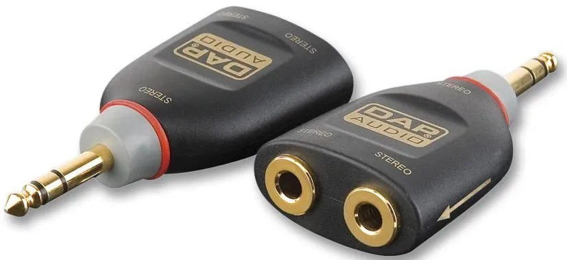 XCALIBER 6.35mm Stereo Jack Female to Male Adaptor, Gold-Plated