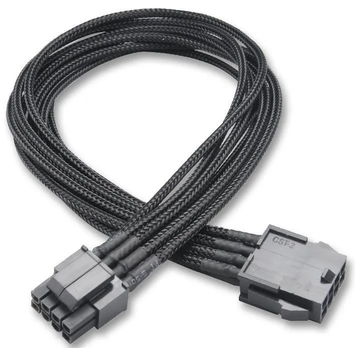 AKASA 8-Pin ATX CPU Power Extension Lead, 40cm, Black