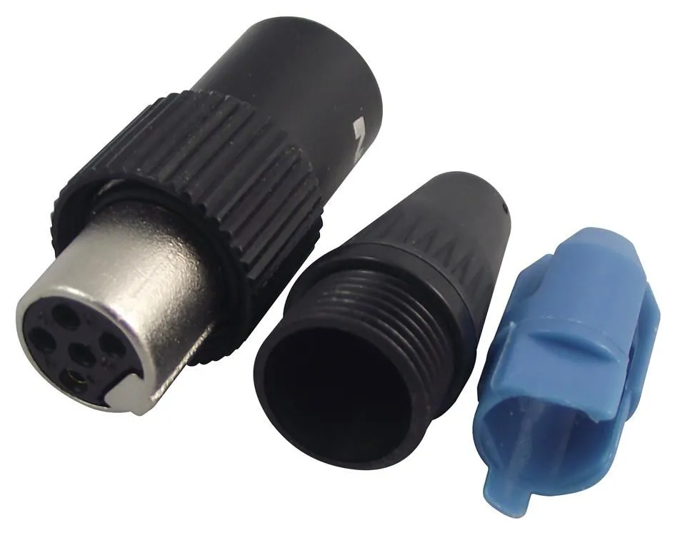 REAN Mini-XLR In Line Socket, Screwlock, 5 Pole