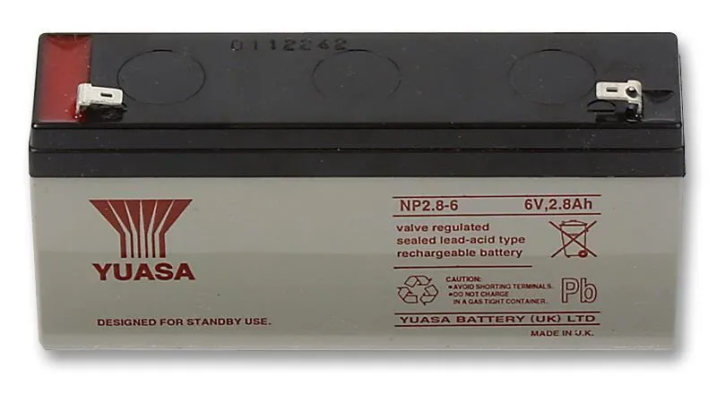 YUASA 6V 2.8Ah NP Series Sealed Lead Acid Battery