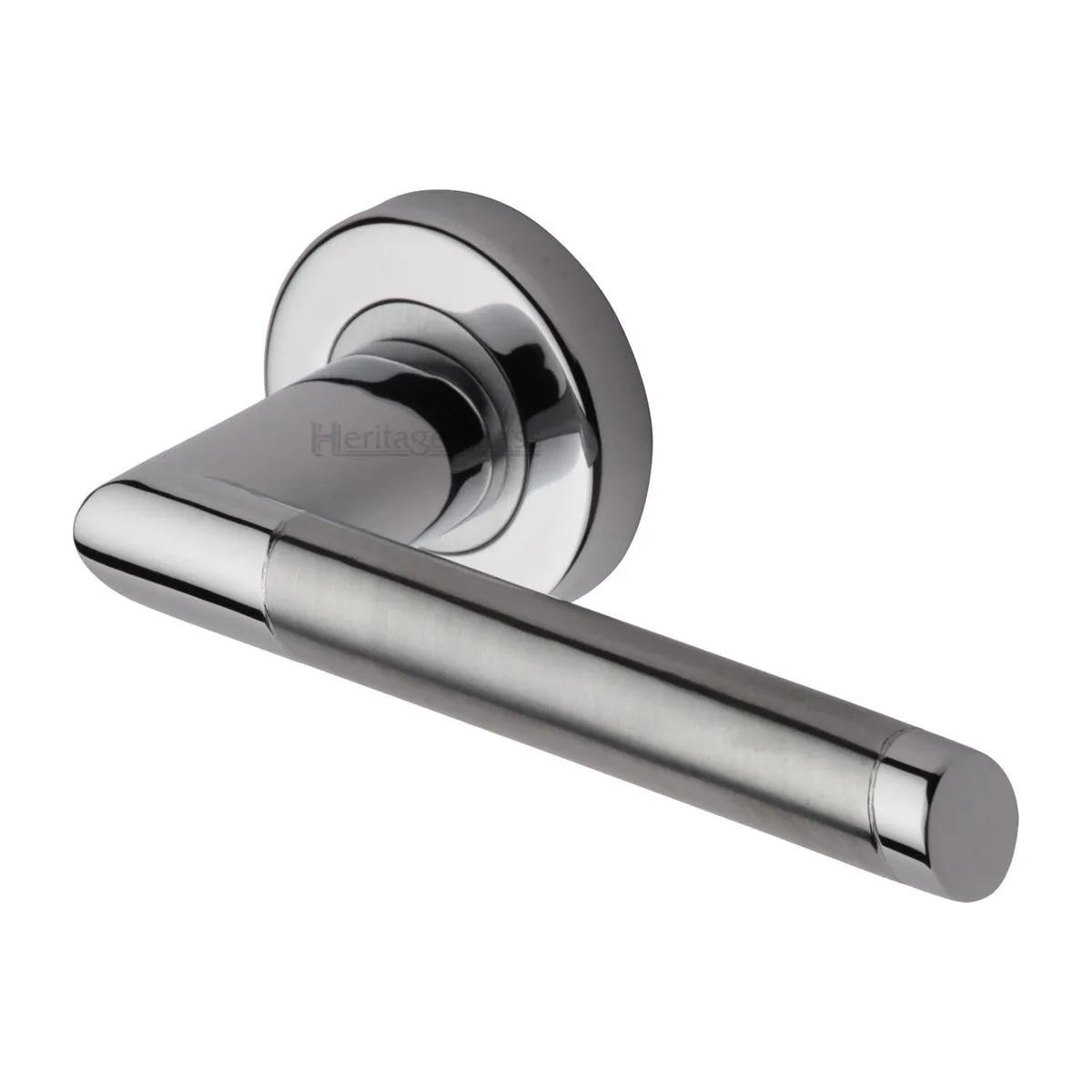 Ellipse Door Handle on Round Rose