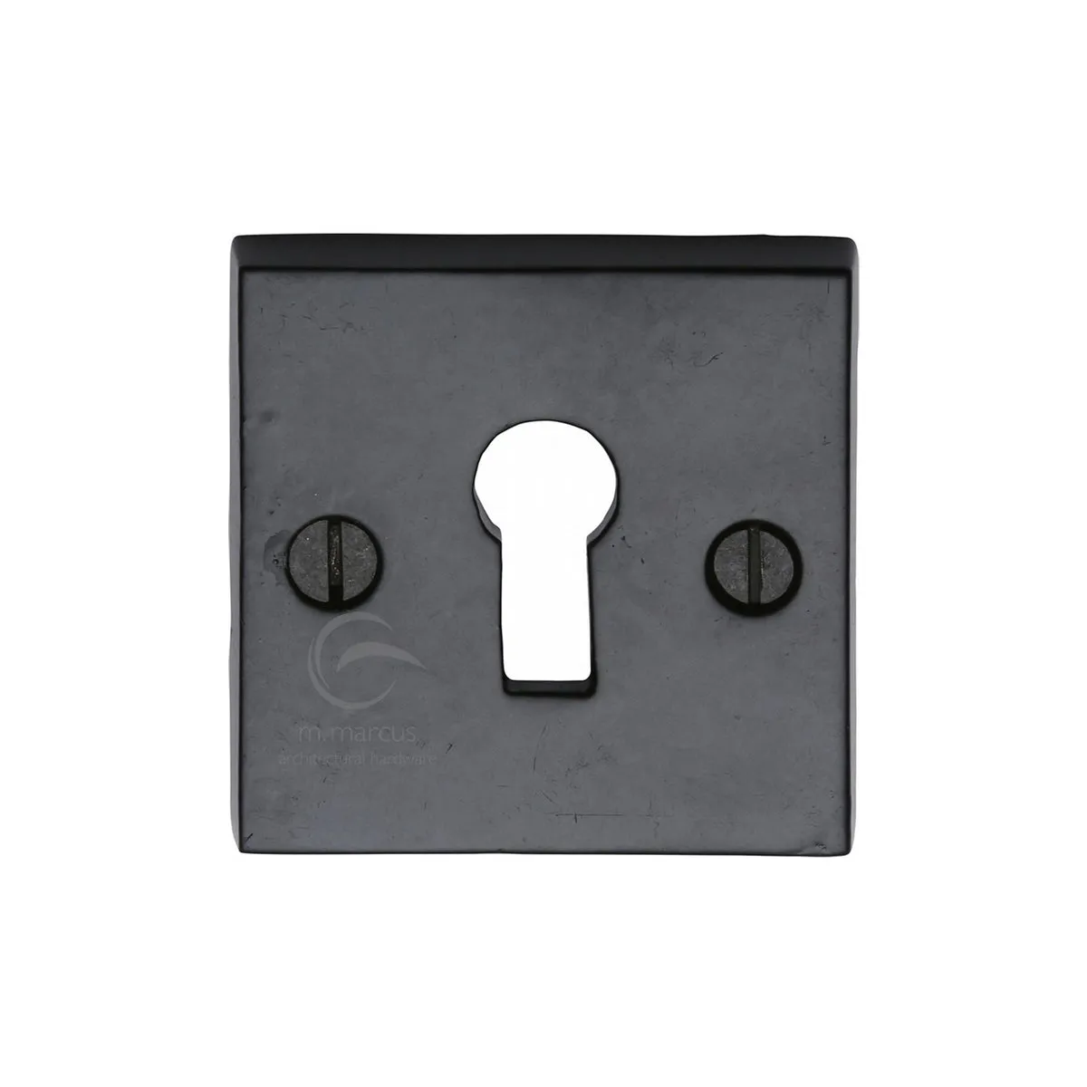 Standard Key Escutcheon Square Black Iron