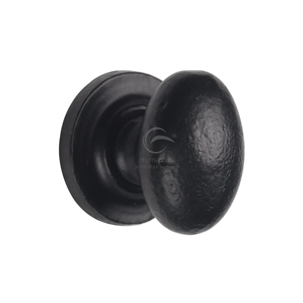 Matt Black Iron Oval Cabinet Knob
