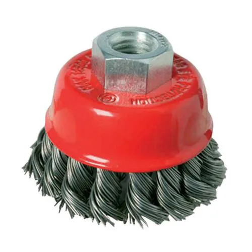 100mm Double Row Twist Knot Bowl Cup M14 x 2 Thread Paint Rust Removal