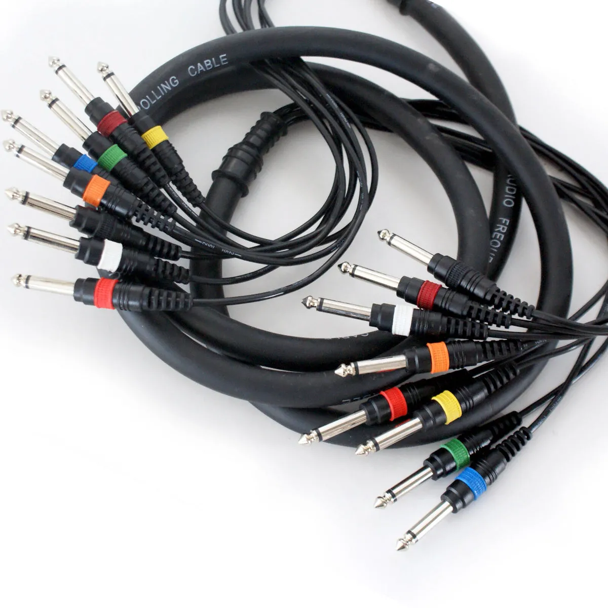 PRO 5m 8 Way 6.35mm Mono Male Jack to Plug Loom Cable ¼" Audio Snake Lead