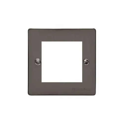 Elite Flat Plate Range-Black Nickel-2 Module Euro Plate