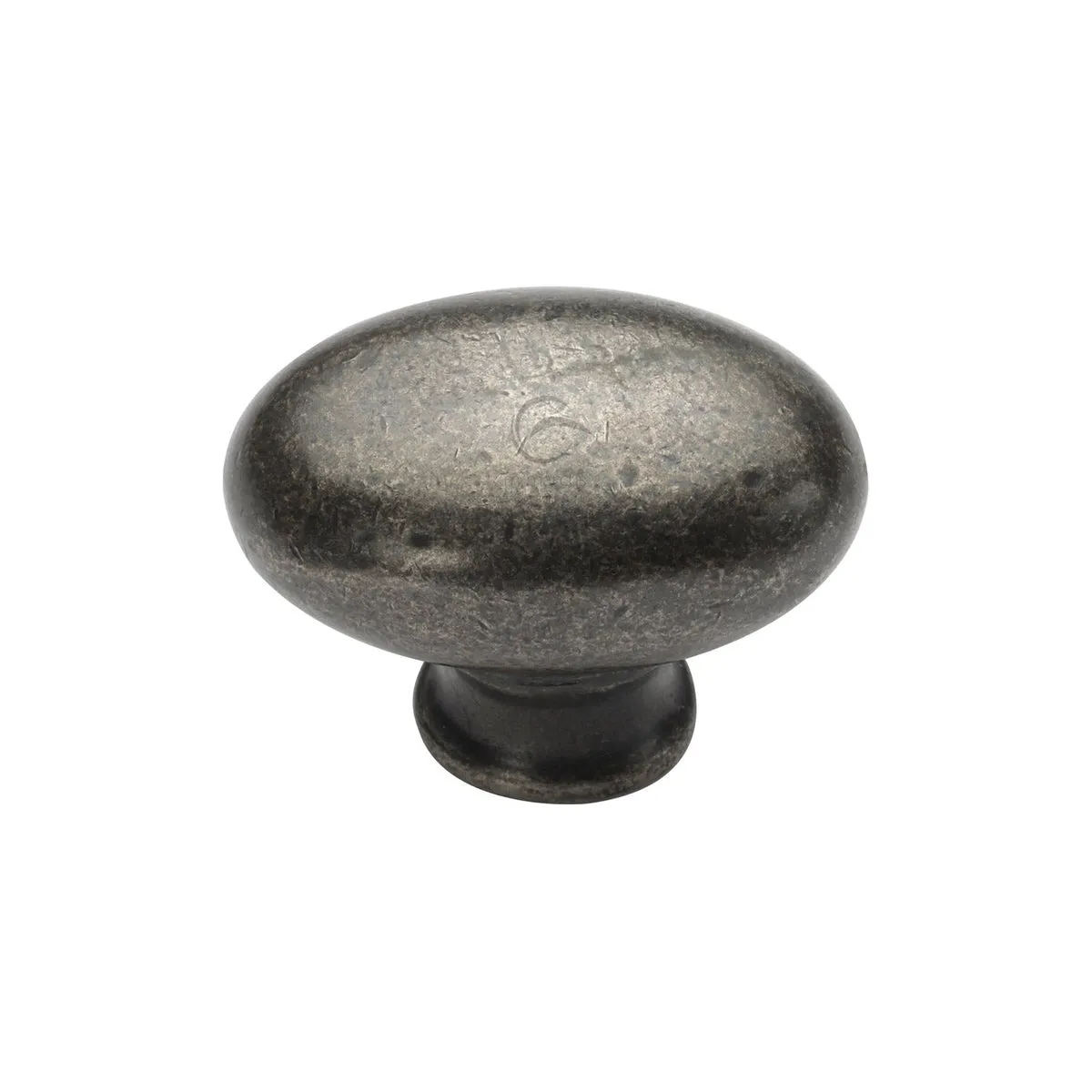 Rustic Pewter Oval Cabinet Knob