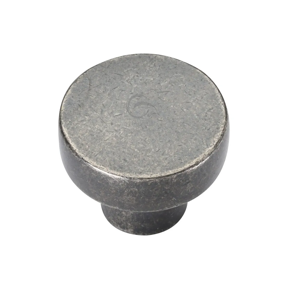 Rustic Pewter Round Disc Cabinet Knob
