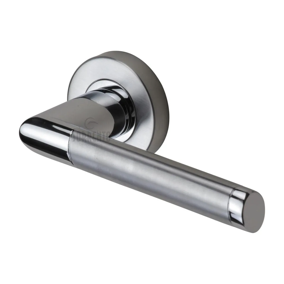 Mercury Zinc Door Handle on Round Rose