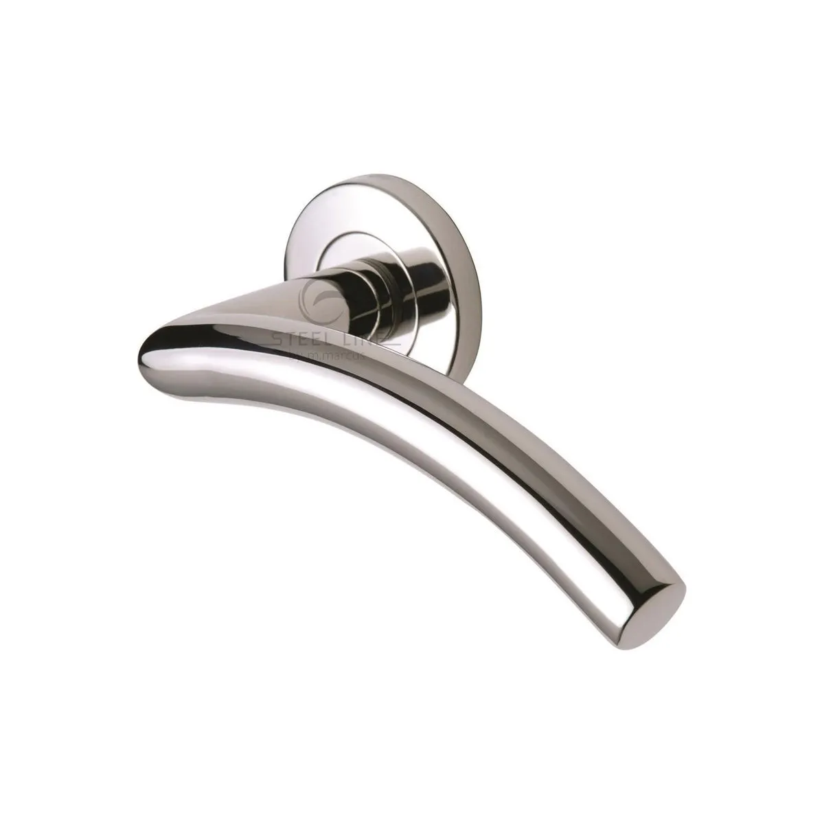 Tubular Door Handle on Round Rose