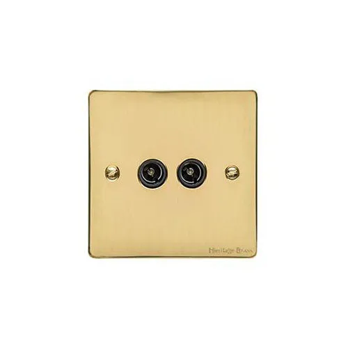 Elite Flat Plate Range-Polished Brass-TV/FM Diplexed Socket