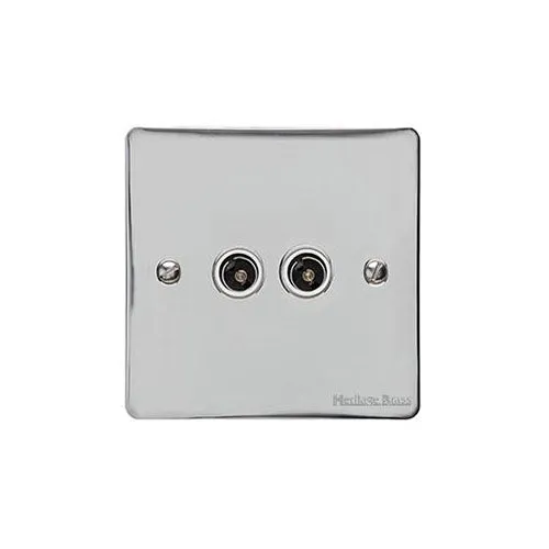 Elite Flat Plate Range-Polished Chrome-TV/FM Diplexed Socket