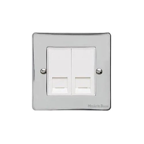 Elite Flat Plate Range-Polished Chrome-2 Gang Secondary Line Socket