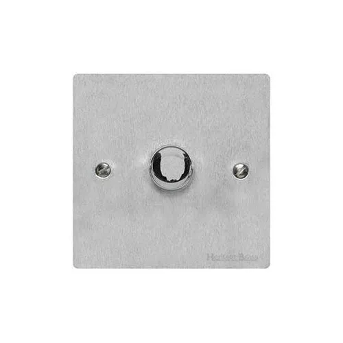 Elite Flat Plate Range-Satin Chrome-1 Gang LED Dimmer (Compatible with LED Lamps)