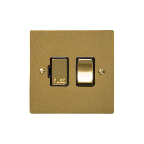 Elite Flat Plate Range-Satin Brass-Switched Spur (13 Amp)