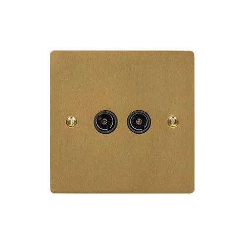 Elite Flat Plate Range-Satin Brass-TV/FM Diplexed Socket