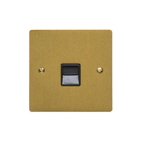 Elite Flat Plate Range-Satin Brass-1 Gang Master Line Socket