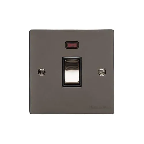 Elite Flat Plate Range-Black Nickel-20A DP SWITCH with Neon