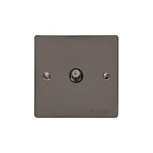 Elite Flat Plate Range-Black Nickel-1 Gang Satellite Socket