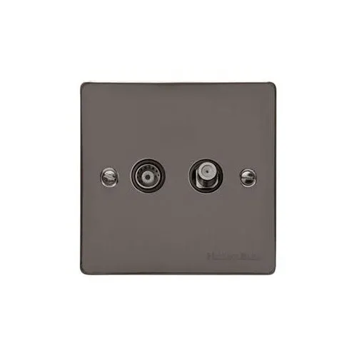 Elite Flat Plate Range-Black Nickel-TV/Satellite Socket
