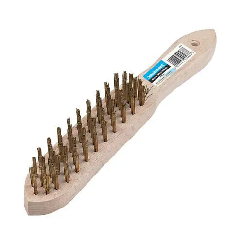 Heavy Duty Steel Wire Brush 4 Row 290mm Length Hardwood Handle