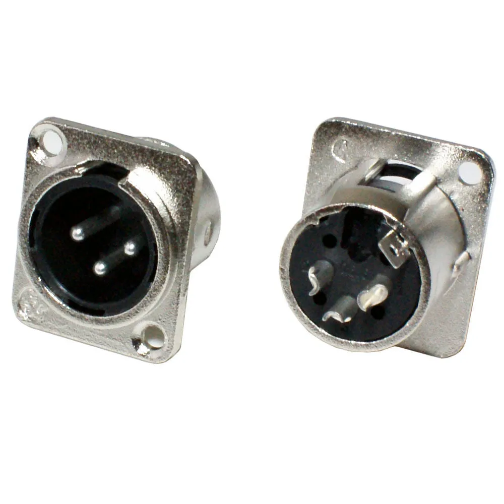 XLR 3 Pin Male Panel Mount Solder Connector For Chassis Mic Patch Audio Cable